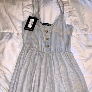 GREY SPLIT LEG BEACH DRESS